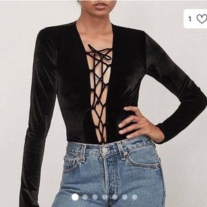 Reformation Avalon velvet bodysuit